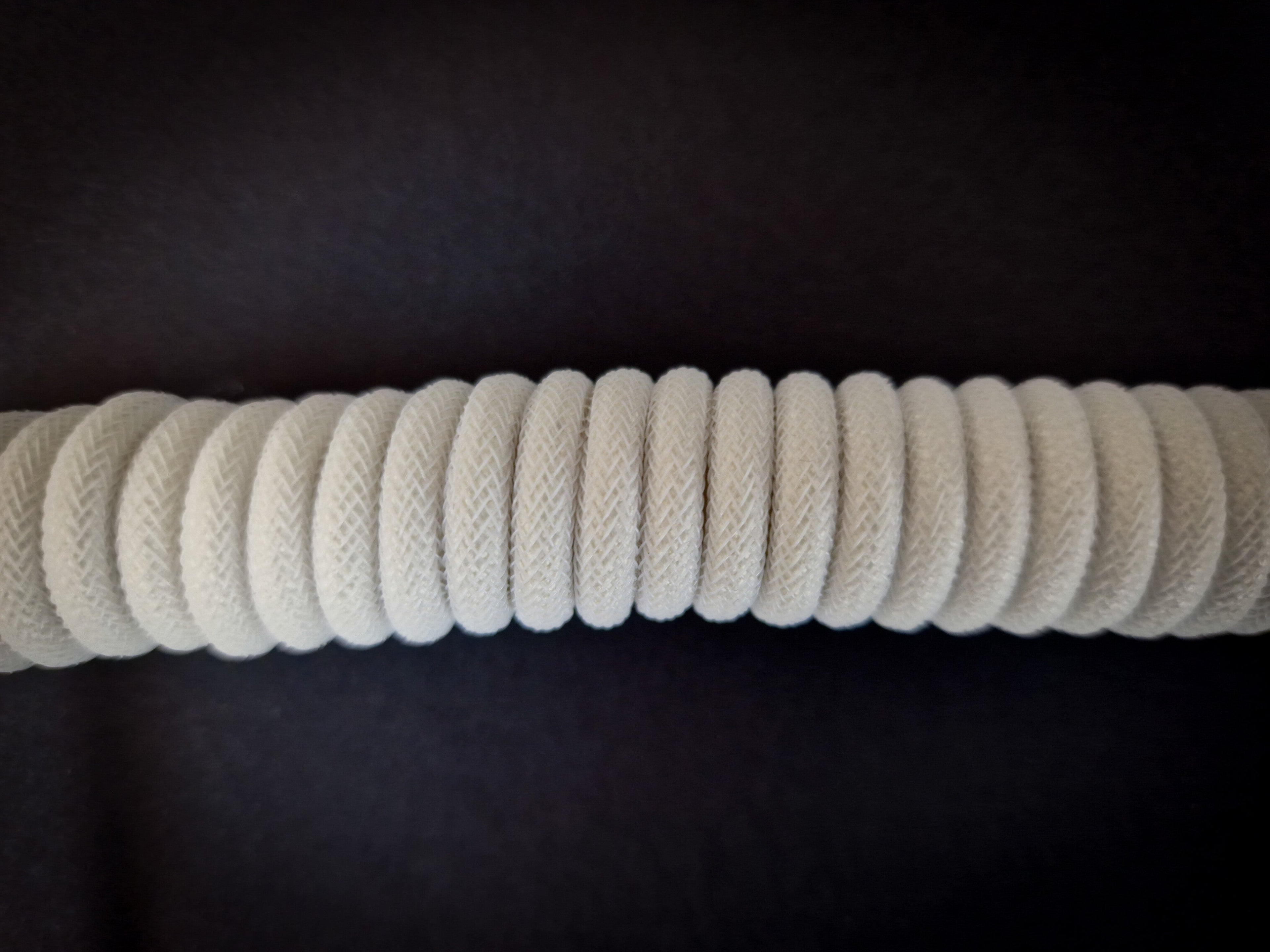 Oxford White Coiled Aviator Cable - USB-C Mechanical Keyboard Wire